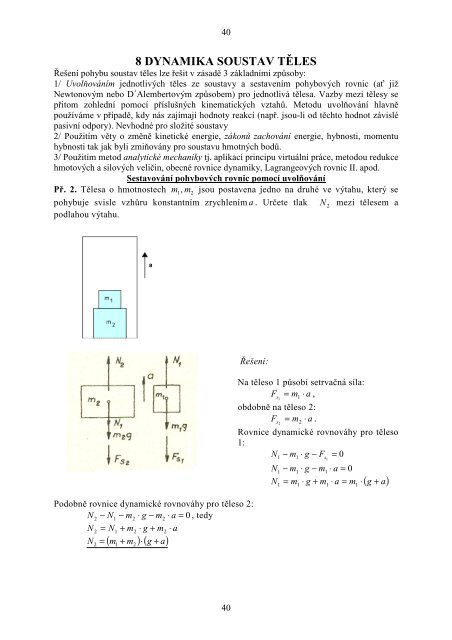 8 Dynamika Soustav Těles Uvolňováním-cvičení