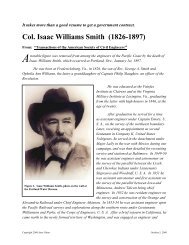 Col. Isaac Williams Smith (1826-1897) - Olson Engineering Inc.