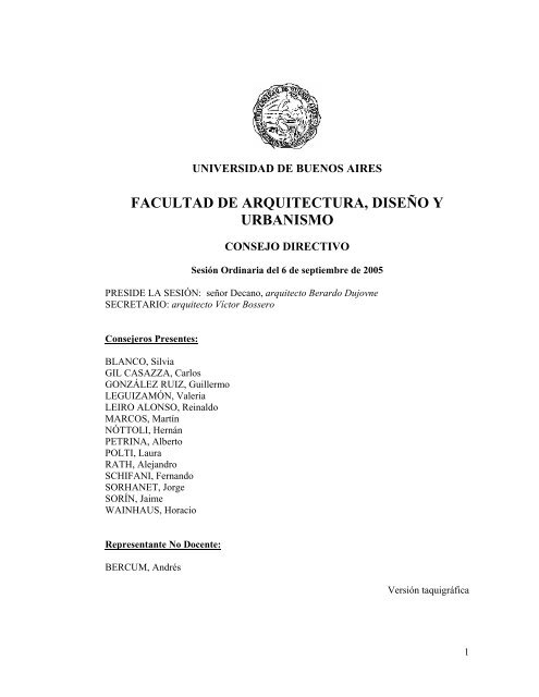 Facultad de Arquitectura, DiseÃ±o y Urbanismo - Universidad de ...