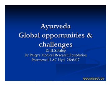Ayurveda Global opportunities & challenges