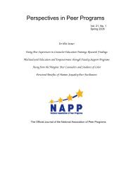 Perspectives in Peer Programs - UNT - University of North Texas