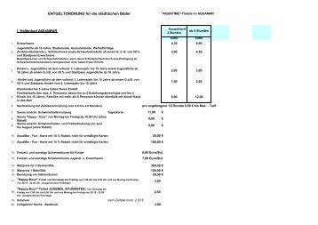 I. Hallenbad AQUAMAR ENTGELTORDNUNG fÃ¼r die stÃ¤dtischen ...