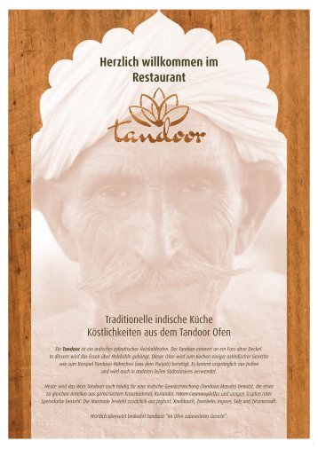 Speisekarte Tandoor Restaurant - Tropical Islands