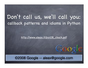 callback patterns and idioms in Python