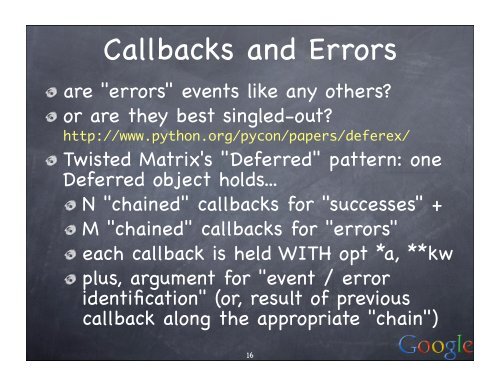 callback patterns and idioms in Python