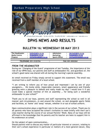 PREP PATTER BULLETIN 16.pdf - Durban Preparatory High School