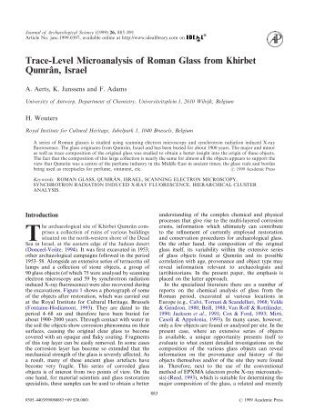 Trace-Level Microanalysis of Roman Glass from Khirbet Qumrân ...