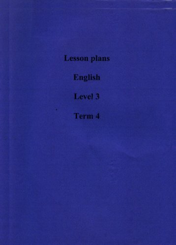 Lesson plan English level 3 term 4
