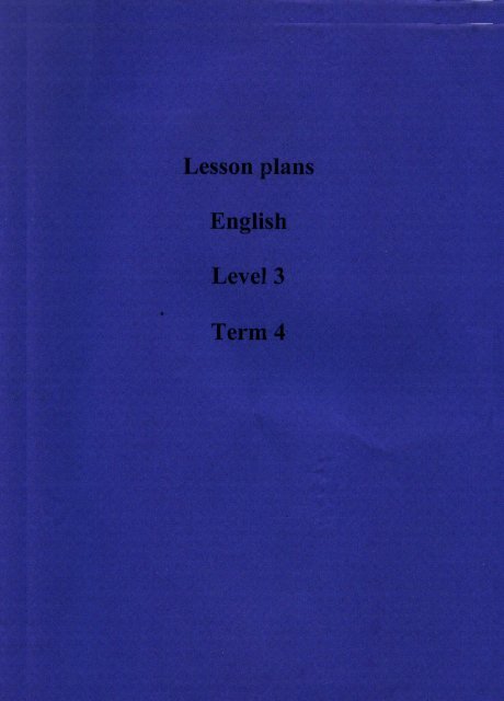 Lesson plan English level 3 term 4