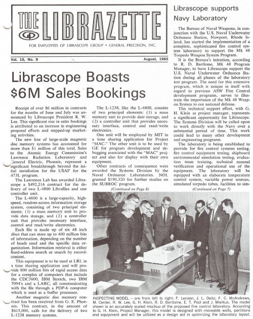 August, 1965 Librazette - Librascope Memories