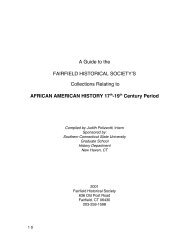 A Guide to the FAIRFIELD HISTORICAL SOCIETY S Collections ...