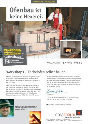 Workshop I - Grundofen, Kachelofen, Kamine, Kachelkamine ...