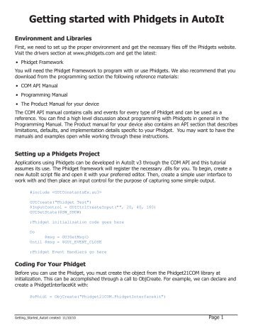 Getting started with Phidgets in AutoIt