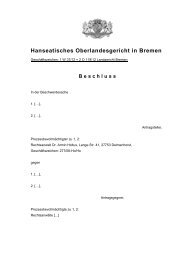 1 W 37/12 - Hanseatisches Oberlandesgericht Bremen