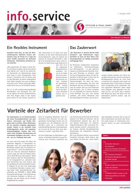 Vorteile der Zeitarbeit für Bewerber - FETSCHER & STAHL Gmbh