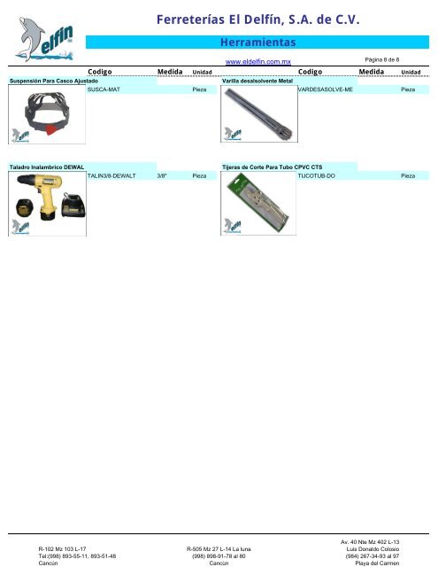 Ferreterías El Delfín, SA de CV Herramientas - eldelfin.com.mx