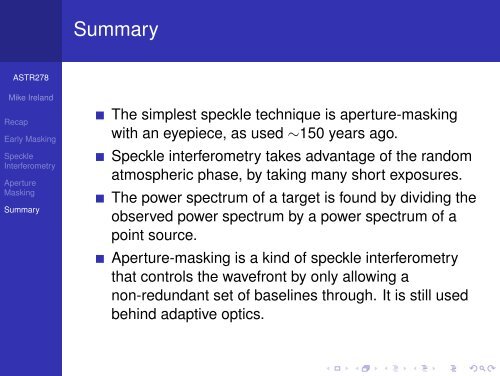 Advanced Astronomy - 14: Speckle Interferometry and Aperture ...