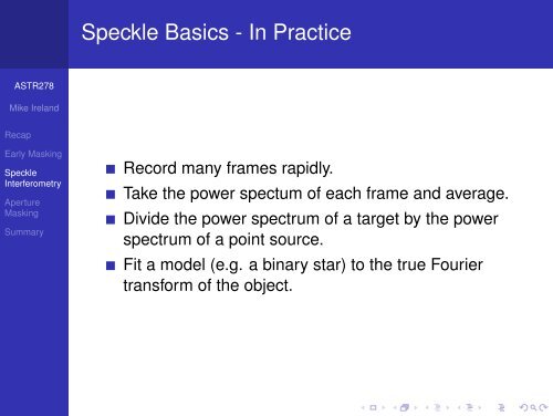 Advanced Astronomy - 14: Speckle Interferometry and Aperture ...