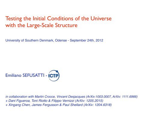 Slides from the talk - CP3-Origins