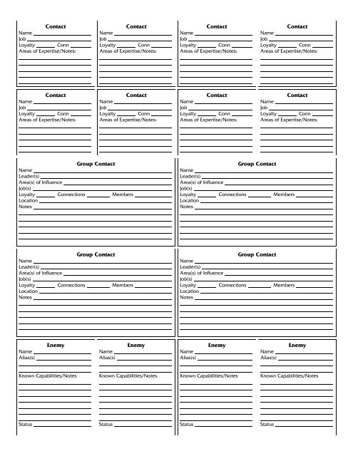 Shadowrun 4th Edition Character Sheets