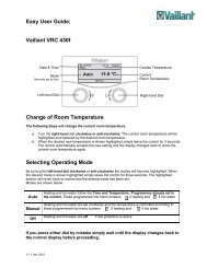 Easy User Guide; Vaillant VRC 430f Change of ... - Plumb Traders