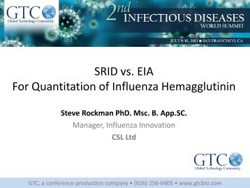 SRID vs. EIA For Quantitation of Influenza Hemagglutinin - GTCbio