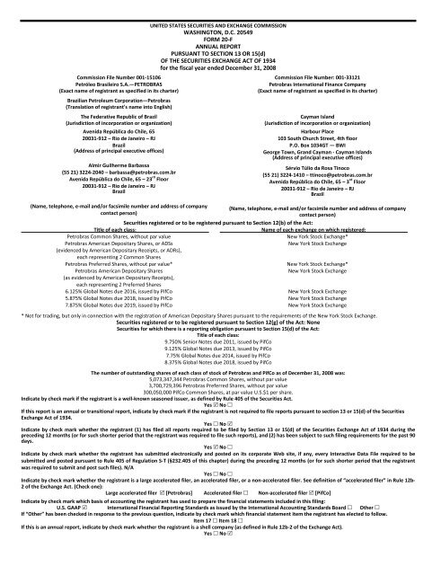 Annual Report on Form 20-F 2008 - Petrobras