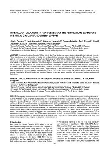 Mineralogy, geochemistry and genesis of the ferruginous sandstone ...