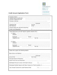 Credit Account Application Form - Solar Century