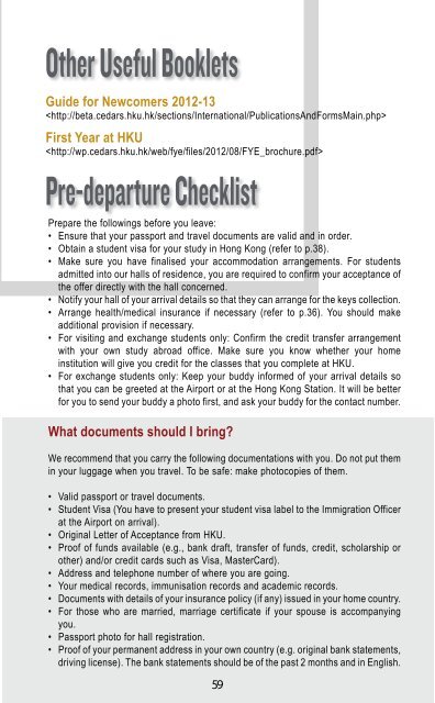 Preparatory Guide for Non-local Students 2013/14 - Cedars - The ...