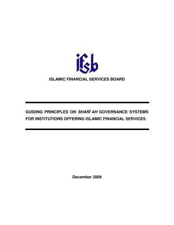 Guiding principles on sharÄ«'ah governance systems for ... - IFSB