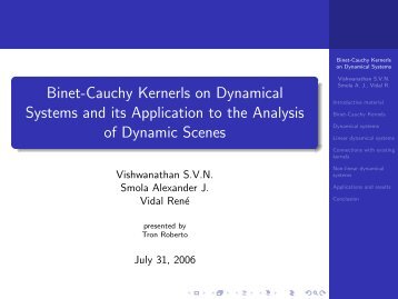 Binet-Cauchy Kernerls on Dynamical Systems and its Application to ...