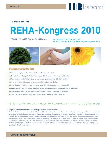 REHA-Kongress 2010 - FutureManagementGroup AG