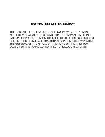 2005 Protest Letter Escrow - St. Louis County Department of Revenue