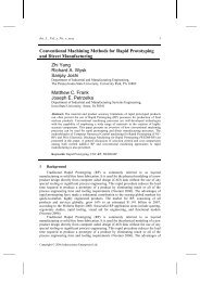 Conventional Machining Methods for Rapid Prototyping