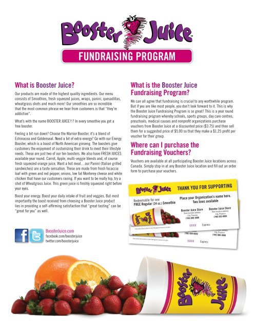 Fundraising - Booster Juice