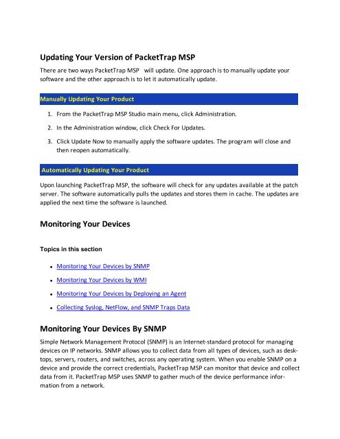 PacketTrap MSP User's Guide - Software Communities - Quest ...