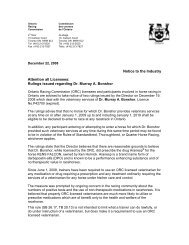 Rulings issued regarding Dr. Murray A. Bonshor - Ontario Racing ...
