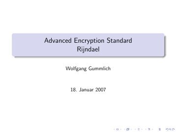 Advanced Encryption Standard Rijndael