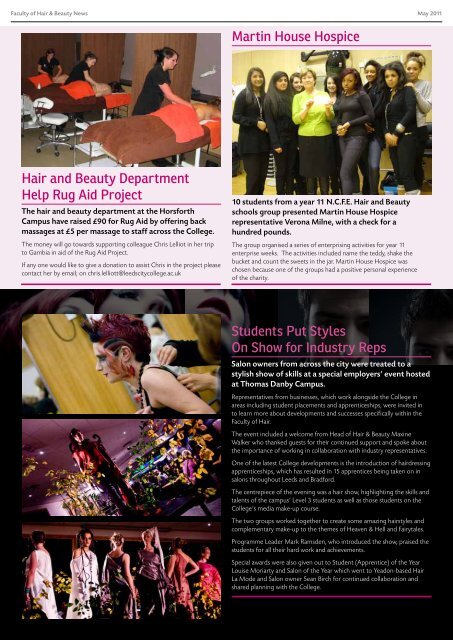 Faculty of Hair & Beauty News - Leeds City College