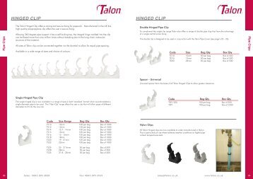 Talon pipe clips