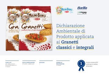 Dichiarazione Ambientale di Prodotto applicata ai Granetti classici e ...