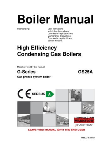 GS25A â band A gas fired system boiler manual