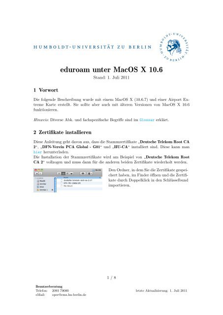 eduroam unter MacOS X 10.6