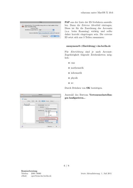 eduroam unter MacOS X 10.6