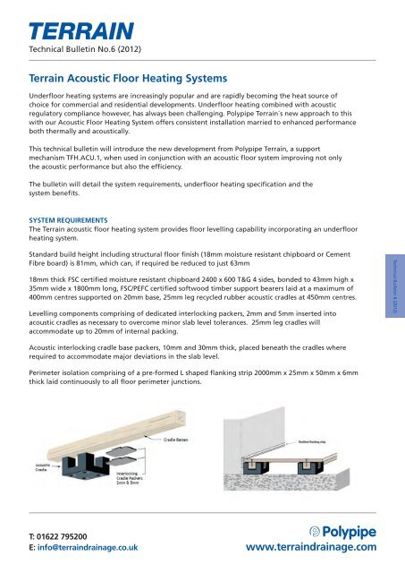 Terrain Acoustic Floor Heating Systems Polypipe