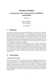 Seminar-Leitfaden: Anmerkungen zum Vortrag und der ... - CS 4