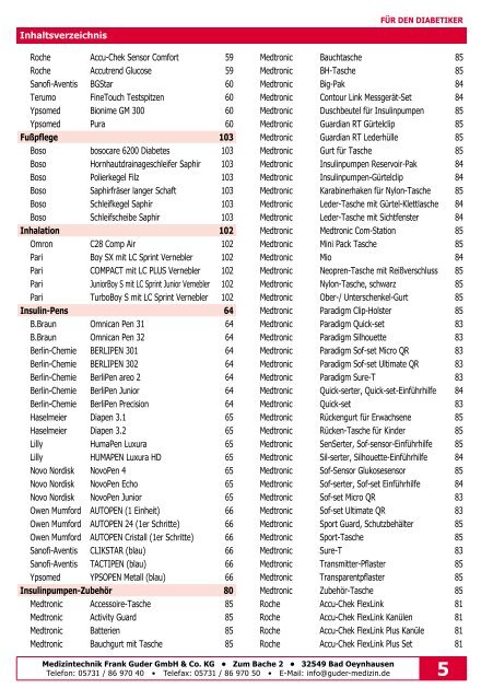 Diabetes-Katalog - Medizintechnik Frank Guder GmbH & Co. KG