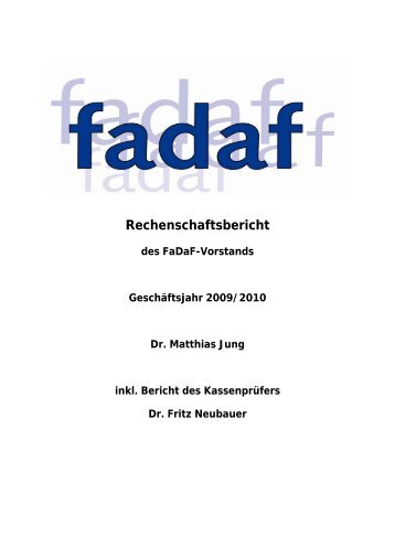 Rechenschaftsbericht - Fachverband DaF