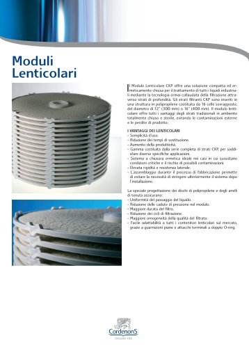 Moduli lenticolari - Scheda - Gruppo Cordenons